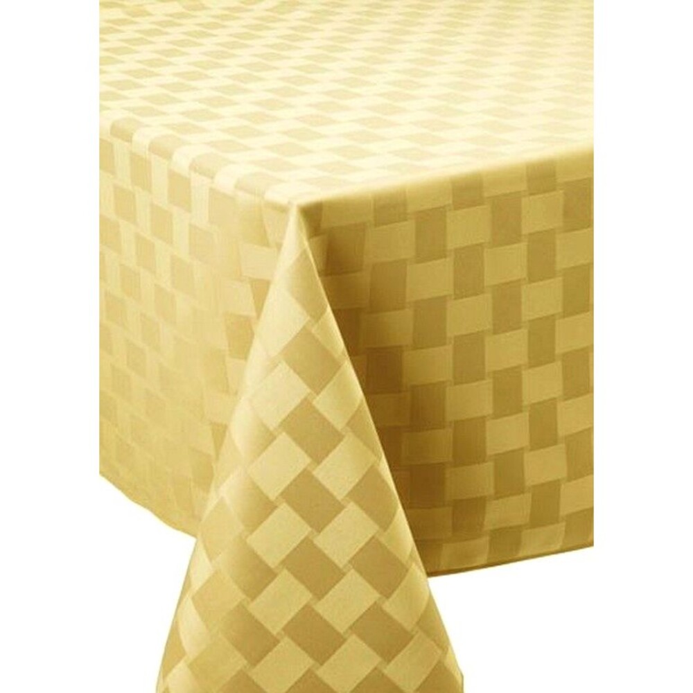 Reflections Bardwil Yellow Fabric Tablecloth 60x84" Spill Proof Spring Check